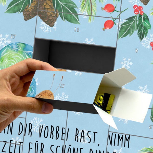 Mr. & Mrs. Panda Befüllbarer Adventskalender Schnecke Sir - Blau Pastell