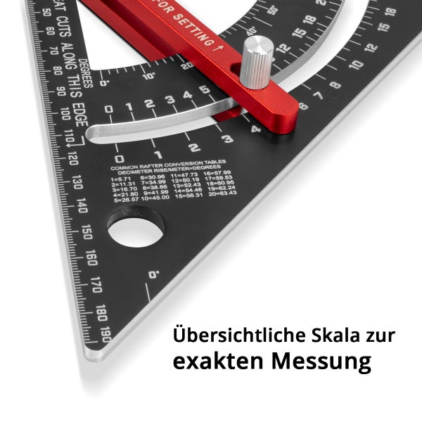 Winkeldreieck mit Anschlag metrischer Aluminium-Winkelmesser
