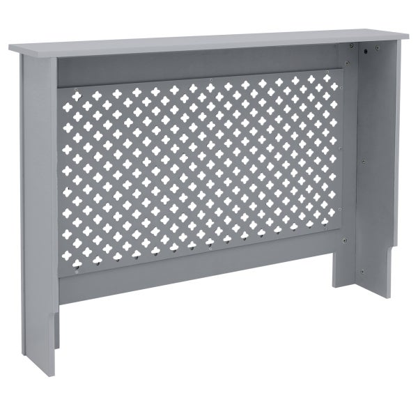 ECD Germany Heizkörperverkleidung mit Wabenmuster 112x19x82 cm Grau aus MDF lackiert für Schlafzimmer Wohnzimmer, Heizungsverkleidung Heizkörperabdeckung Heizungsabdeckung Heizung Heizkörper Abdeckung