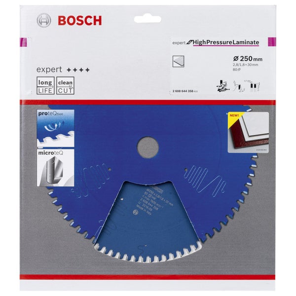 Bosch Expert Kreissägeblatt für Hochdrucklaminat, 250 mm Durchmesser
