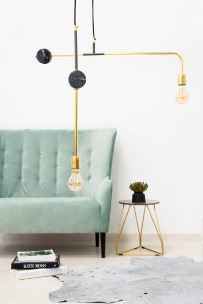 Moderne Hängelampe im Skandinavischen Design & Marmor Details | Wohnzimmer Esszimmer Leuchte