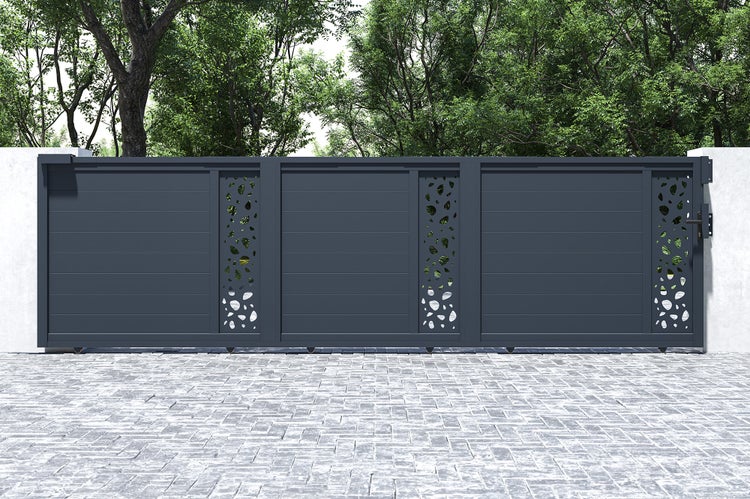 Schiebetor 5m SUNNY H.140 graues Aluminium