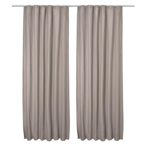 Beautissu Amelie TK Vorhang mit Kräuselband 140x245cm Sand (2tlg)