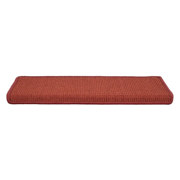 FLOORDIREKT Stufenmatte aus Sisal - Pure Nature - Umkettelt & Selbstklebend - Rot - 23,5 x 65 cm - Rechteckig