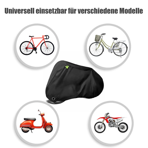 Schwarze Abdeckplane für Fahrräder, Roller und Motorräder