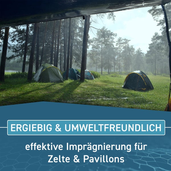 PLINTEX® 580ml Zelt & Pavillon Imprägnierung | Imprägnierspray für Zelte, Markisen, Sonnenschirm oder Pavillons | effektiver Flächen- & Nahtdichter für Zelte | dermatologisch getestet & atmungsaktiv