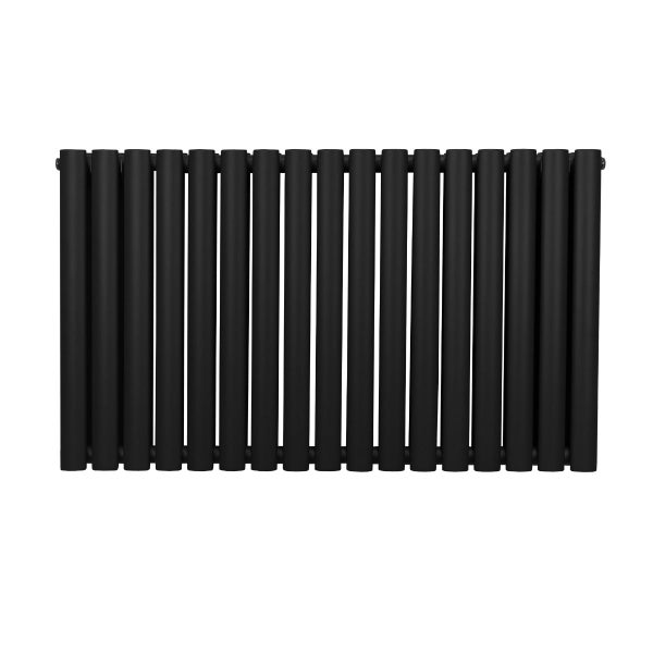 Oval Röhrenheizkörper - 600mm x 1020mm - Schwarz