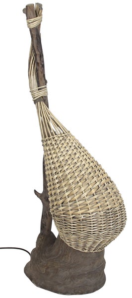 FRANK FLECHTWAREN | Stehlampe Embraced, WEIDE, HOLZ, 44 x 28 x 98 cm, Zuleitung 100 cm inkl. An-/Aus-Schalter, geeignet für Leuchtmittel der Energieklass