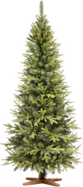 Künstlicher Weihnachtsbaum mit naturgetreuen Nadeln und stabilem Holzständer