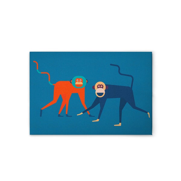 Illustration von zwei stilisierten Affen auf Leinwand