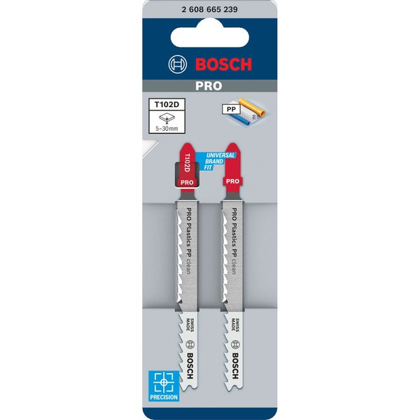Bosch PRO Plastics PP clean T102D Stichsägeblatt 100 mm 2-tlg. - 2608665239