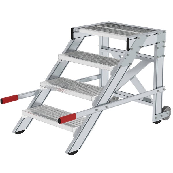 Rollbare Arbeitsbühne mit drei Stufen aus Aluminium