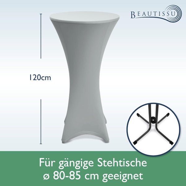 Stehtisch mit einer Höhe von 120 cm und einer Tischplatten-Kompatibilität von 80 bis 85 cm Durchmesser