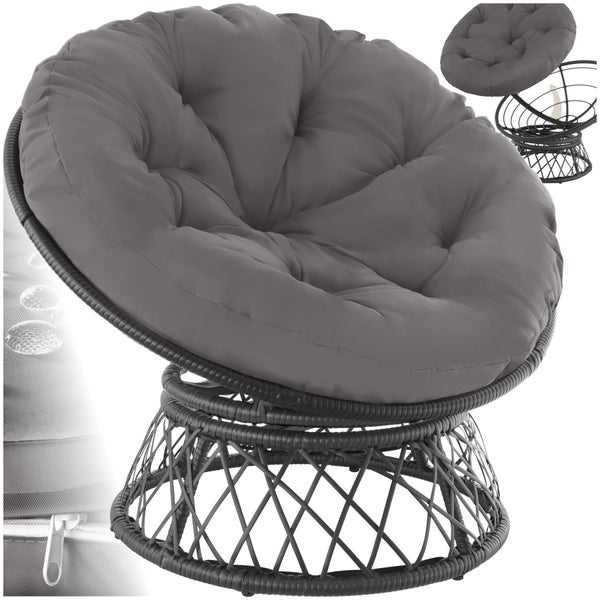 Rattansessel tectake Gargano 92 x 80 x 80,5 cm drehbar schwarz