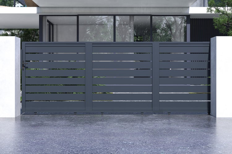 Schiebetor 4,5 m VOGEL H.160 cm graues Aluminium