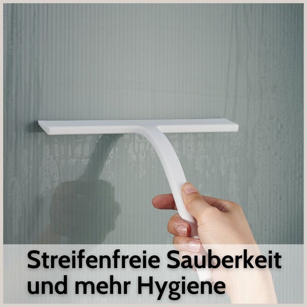 DEKAZIA® Duschabzieher weiß | Abzieher Dusche Duschabzieher Silikon Duschabzieher mit Halterung Duschwand Abzieher Duschkabinenabzieher Flitsche Dusche Wasserabzieher Dusche Squeegee Duschwischer