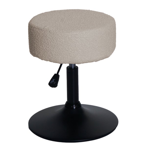 Hocker mit Stoffbezug und schwarzem Fuß