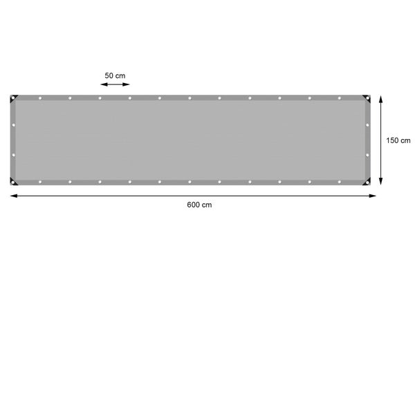 ECD Germany Abdeckplane Gewebeplane mit Ösen 1,5x6m 9m² 260g/m² Grau aus Polyethylen Schimmelresistent Wasserdicht Reißfest Schutzplane Bootsplane Gartenplane Holzplane Plane für Gartenmöbel Pool Auto