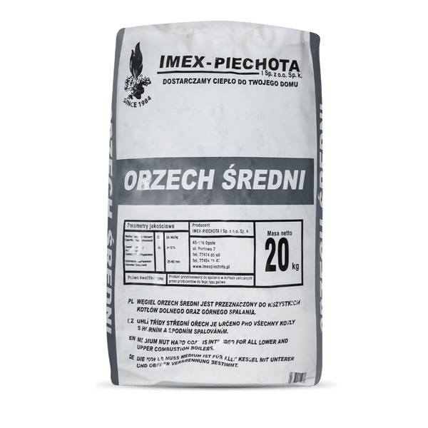 Palette mit 20 Kilogramm Säcken Steinkohle Orzech Mittel von Imex-Piechota.