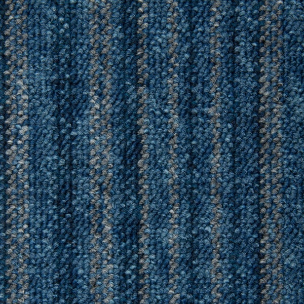 Selbstliegende Teppichdielen blau grau Schatex Teppichfliesen in 25x100 cm für Büro und Schlafzimmer Schlingen Teppich Dielen selbstliegend