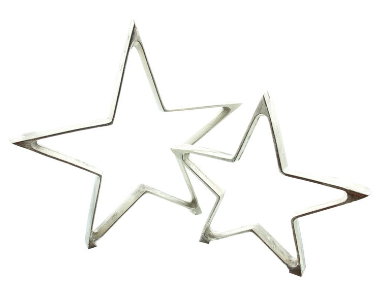 Zwei dekorative Sterne aus Metall