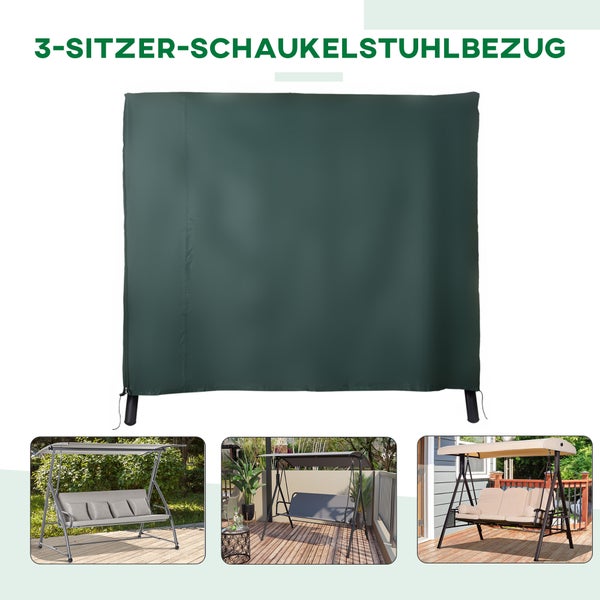 Outsunny Abdeckung für Gartenschaukel, Schutzhülle für Hollywoodschaukel, 205 x 124 x 164 cm, Oxford, Grün