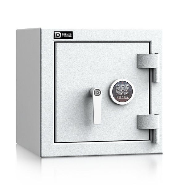 Bremer Tresor Möbeltresor aus Metall mit elektronischem Tastenschloss und Griff.