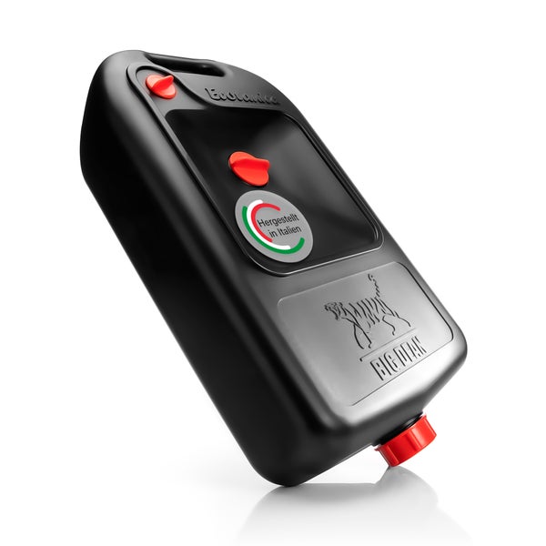 Schwarzer Kanister mit rotem Verschlussdeckel und dem Schriftzug BIG DEAN