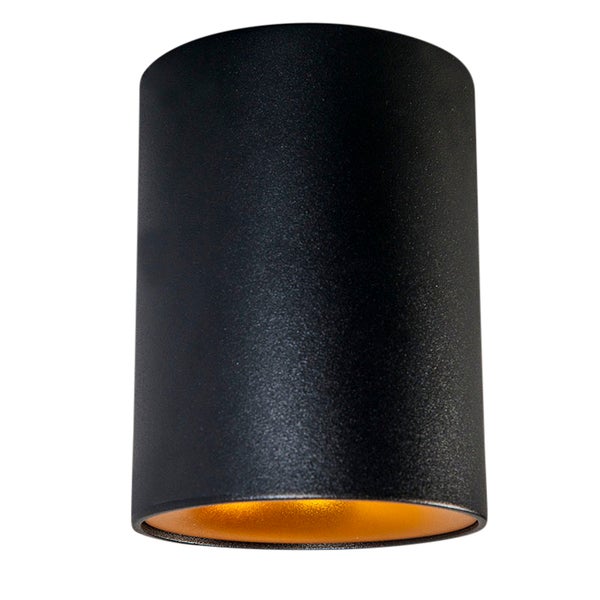 Schwarze Deckenleuchte in Zylinderform