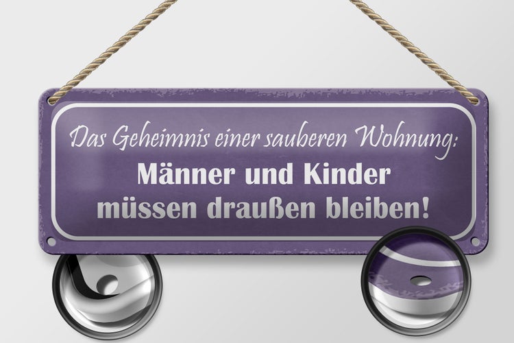 Blechschild Spruch 27x10cm Männer Kinder müssen draußen bleiben