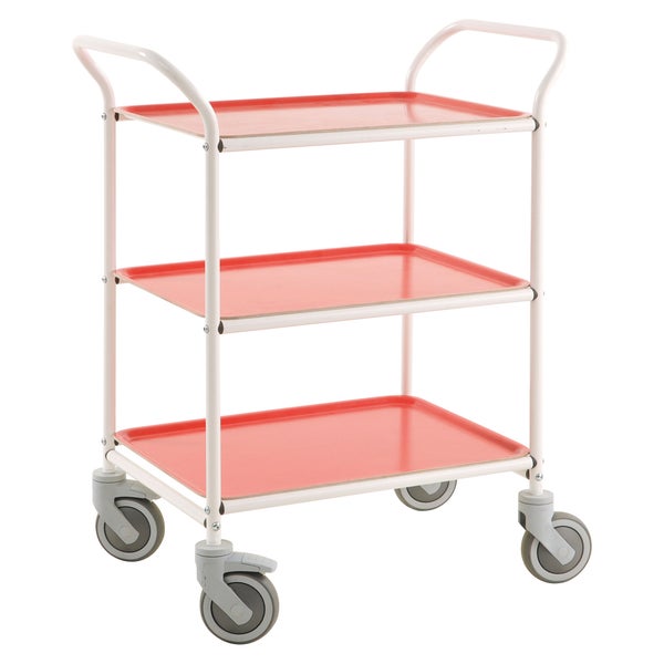 Servierwagen mit drei Ablagen und Rollen