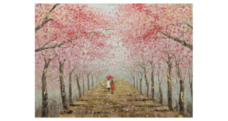 Handgemaltes Gemälde Acrylfarbe 100x70cm Rosa