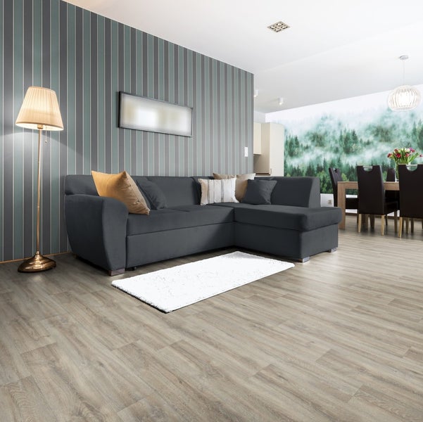 CV Bodenbelag Holzoptik Eiche Vinyl Rollenware mit Vliesrücken 400 cm breit (Meterware)