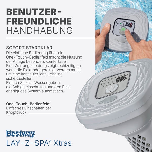 Bestway Lay-Z-Spa Xtras Salzwassersystem zur einfachen Bedienung des Pools