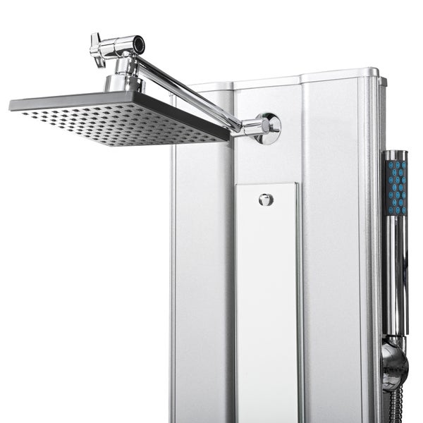 Duschpaneel tectake  Antikalktechnik aus Aluminium silber