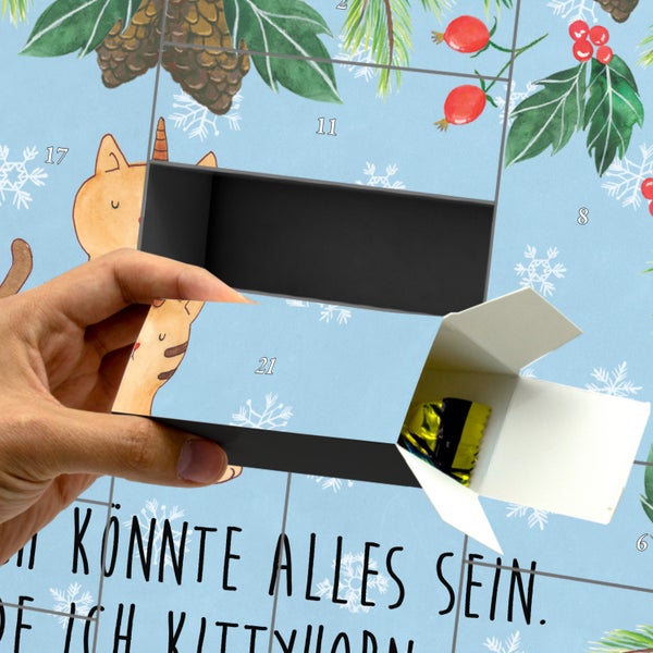 Mr. & Mrs. Panda Befüllbarer Adventskalender Einhorn Katze - Blau Pastell