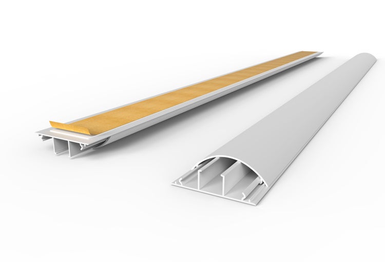 CILSON WDK7020SW Art.-Nr. 6700370 Kabelkanal 70 x 20 mm x 2.000 mm - Trittfest, selbstklebend mit Bodenbelochung, weiß RAL 9010
