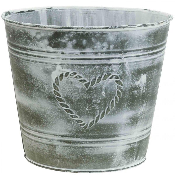 Dekorativer Pflanztopf aus Metall mit Herzmotiv