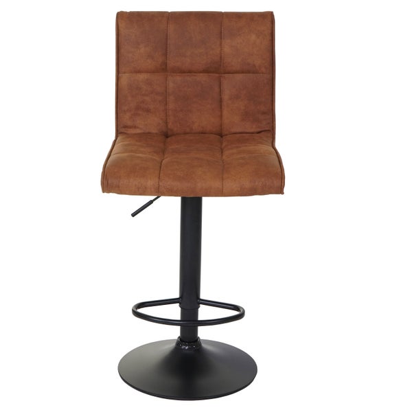 Barhocker mit Fußstütze und quadratischer Rückenlehne