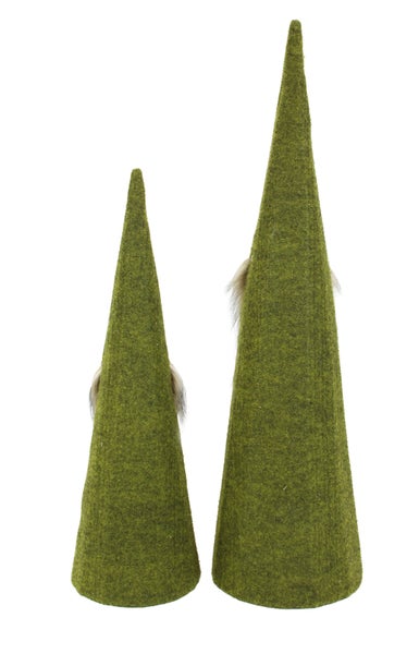 FRANK FLECHTWAREN | Wichtel Green, 2er Set, FILZ AUS PET, METALL, Höhe 60 cm, 80 cm
