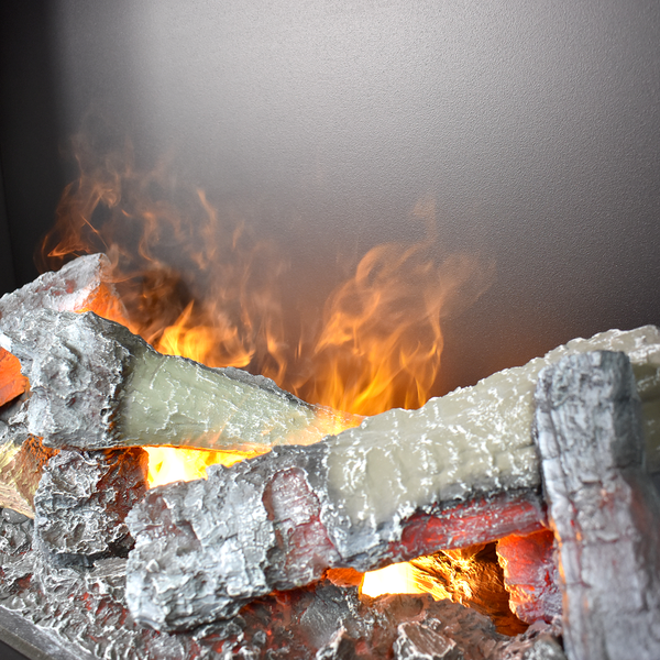 GLOW FIRE Elektrokamin 'Hera Opti Myst' | Wasserdampf Kamin mit Heizung inkl. Holz in weiß als Standkamin| HxBxT: 110x126x32cm