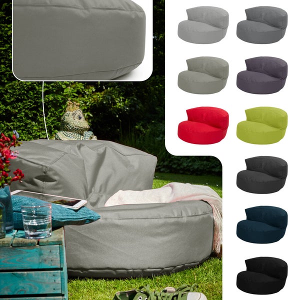 Green Bean Sitzsack Sofa mit Füllmaterial - Lounge im Sitzsack-Design 90x50cm mit ergonomischer Rückenlehne & waschbarem Bezug - Indoor und Outdoor geeignet in Khaki