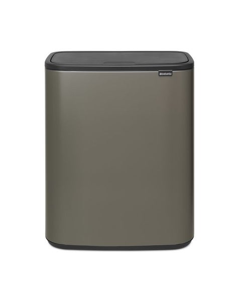 Brabantia Hochwertiger Abfallsammler Mit Touch Öffnung 2 x 30 Liter HxBxT 65,6 x 54,5 x 31 cm Platin