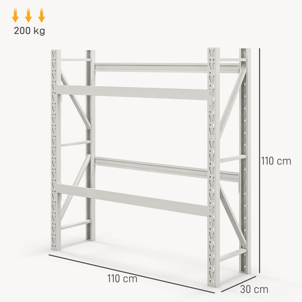 HOMCOM Getränkekistenregal für 6 Kisten, Freistehend Getränkeregal mit Verstellbar Regalhöhe, 110 x 30 x 110 cm Kistenregal, Stahl, Weiß