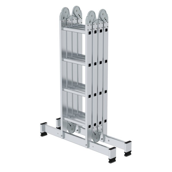 PROREGAL Vielzweckleiter 4-Teilig mit Traverse 4 x 4 Sprossen
