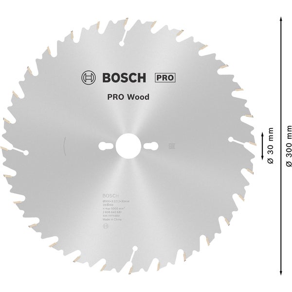 Bosch PRO Wood Kreissägeblatt 300 x 3,2 x 30 mm - 2608640681