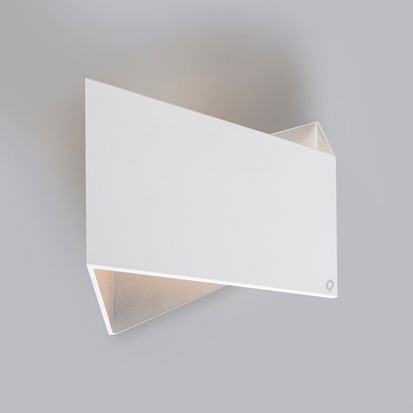 2er Set Design Wandlampen weiß - Fold