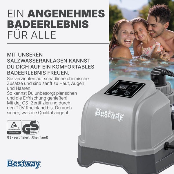 Bestway Salzwasseranlage für ein angenehmes Badeerlebnis mit TÜV Rheinland und GS-Zertifizierung