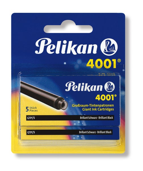 Pelikan Tintenpatronen 4001®, 2 x 5 Großraum-Patronen Brillant-Schwarz