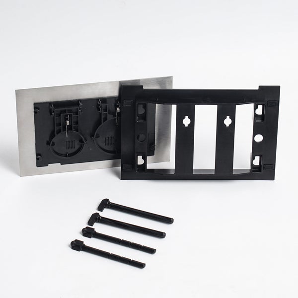 Betätigungsplatte inklusive Befestigungsrahmen und Bolzen